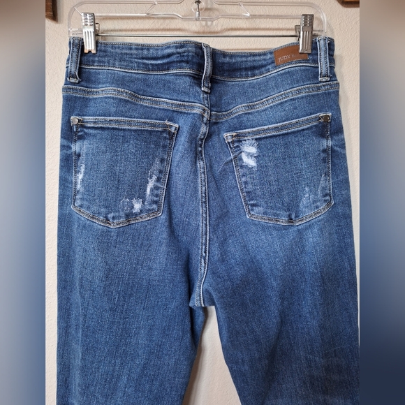 Judy Blue Womens Trouser Flare Button Fly Distressed Jeans. Size 9/29 - Picture 6 of 9